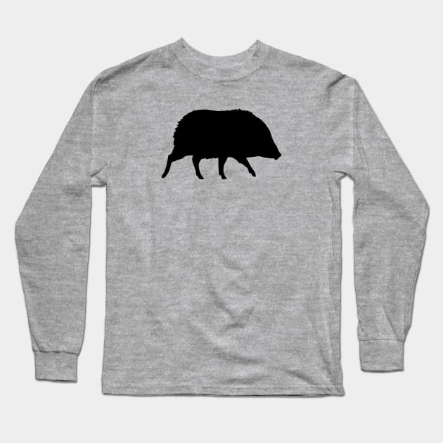 Javelina Silhouette Long Sleeve T-Shirt by Coffee Squirrel